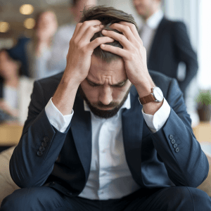 stressed business man on coke
