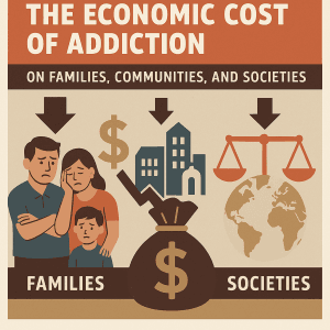 illustration showing the economic impact of addiction