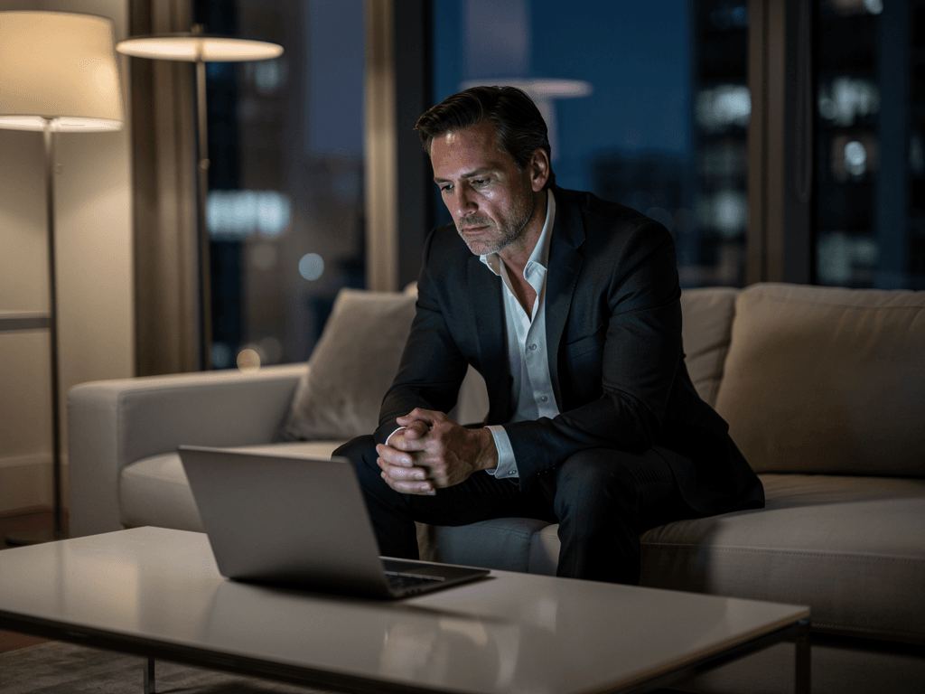 Professional struggling with hidden alcohol use