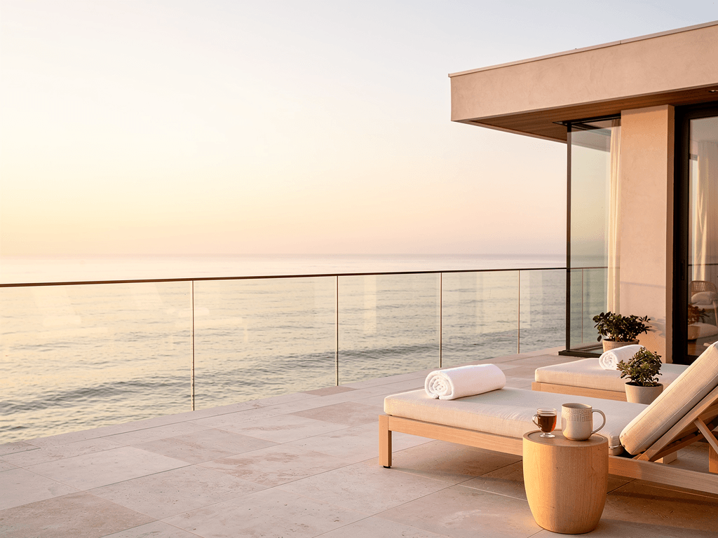 Tranquil Malibu ocean sunrise supporting circadian rhythm repair and recovery