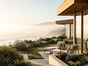 Luxury rehab setting in Malibu with ocean views, representing private addiction treatment for professionals