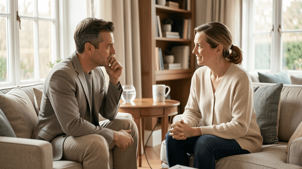 Close family conversation during residential addiction treatment