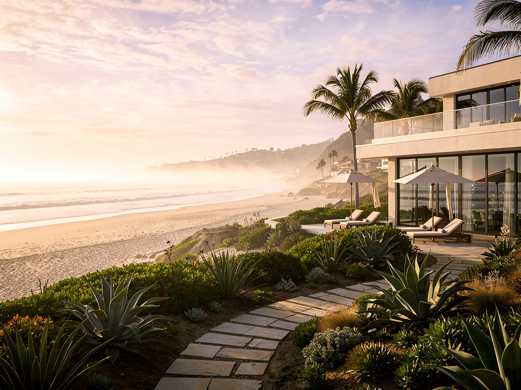 Peaceful Malibu coastline at a recovery center